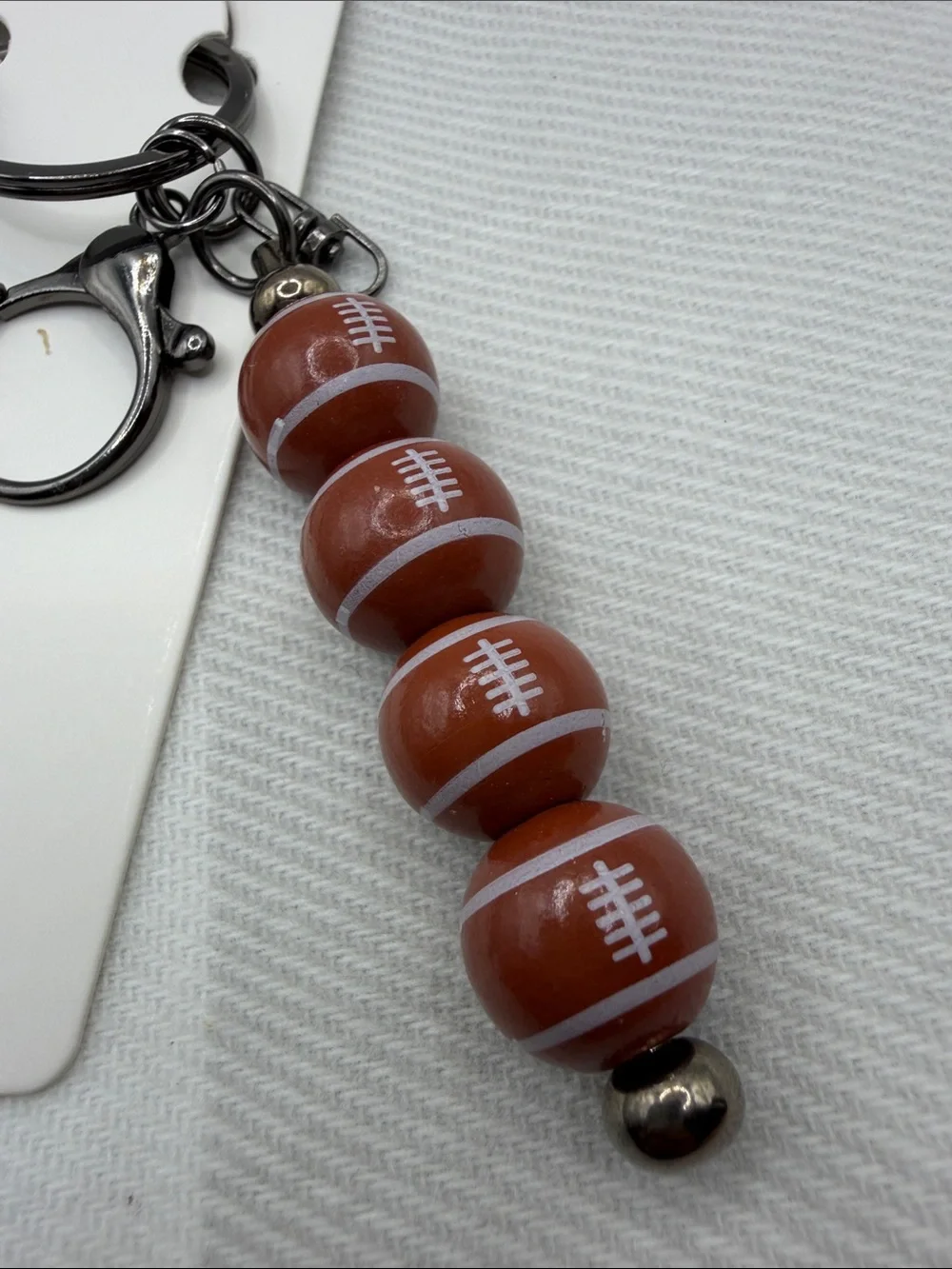 Football Bead Keychain